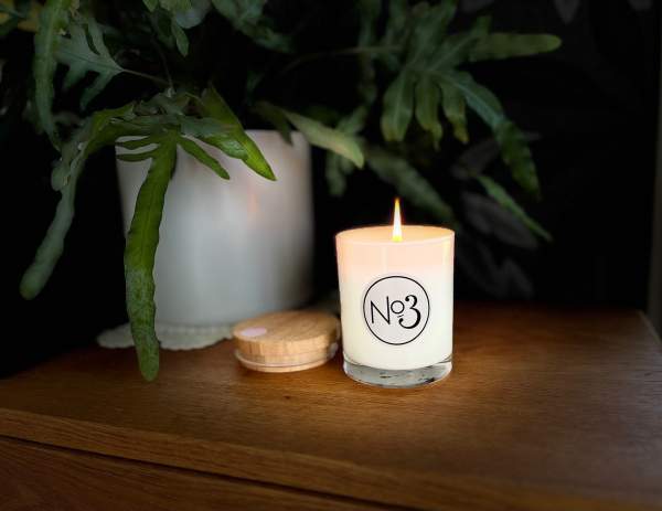 burning No3 soy candle