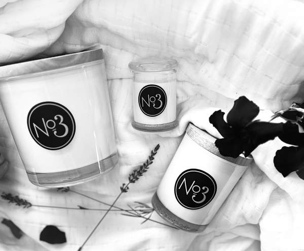 mini Black and White soy candle feb 2024